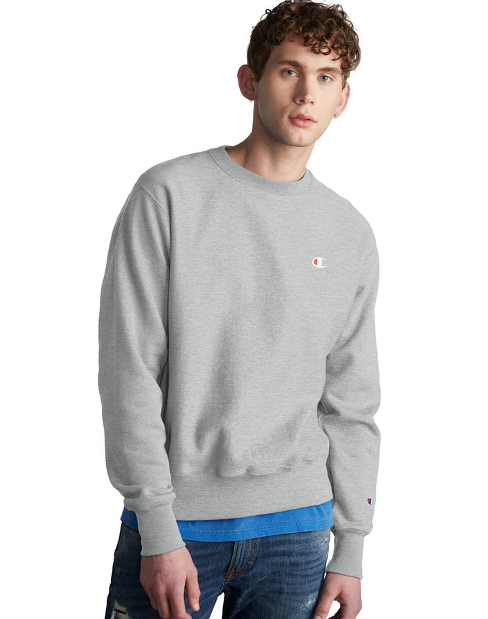 Champion Mens Sweatshirt NZ - Reverse Weave Crew Grey ( 6139-TMASV )